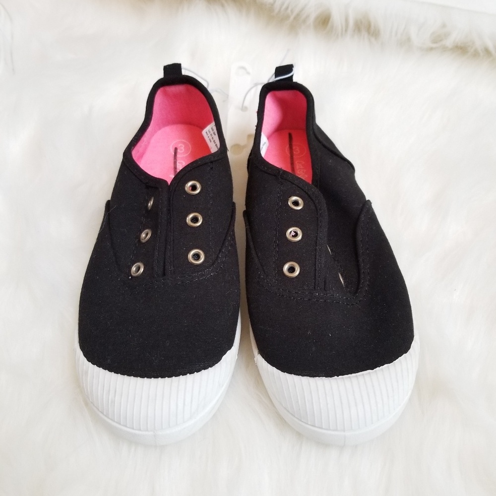 $2/$ ๐10 Cat and Jack Black Canvas Sneakers - Picture 1 of 4